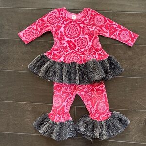 Giggle Moon Vibrant Pink and Charcoal Kids Set